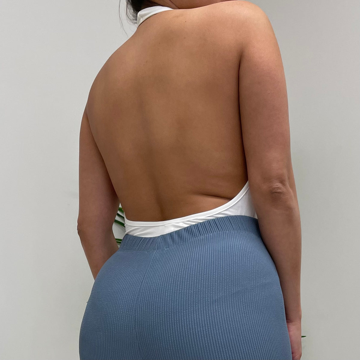 Women's Black Halter Backless Bodysuit – Lookeble