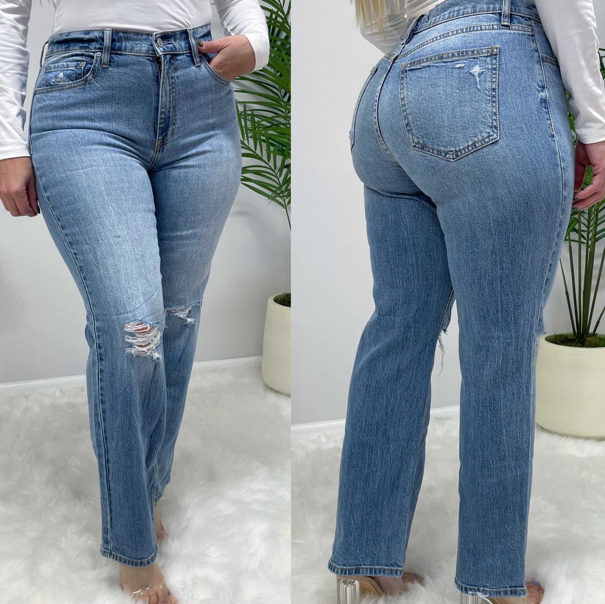High Waisted Jeans  Mom, Flare, Skinny & Straight