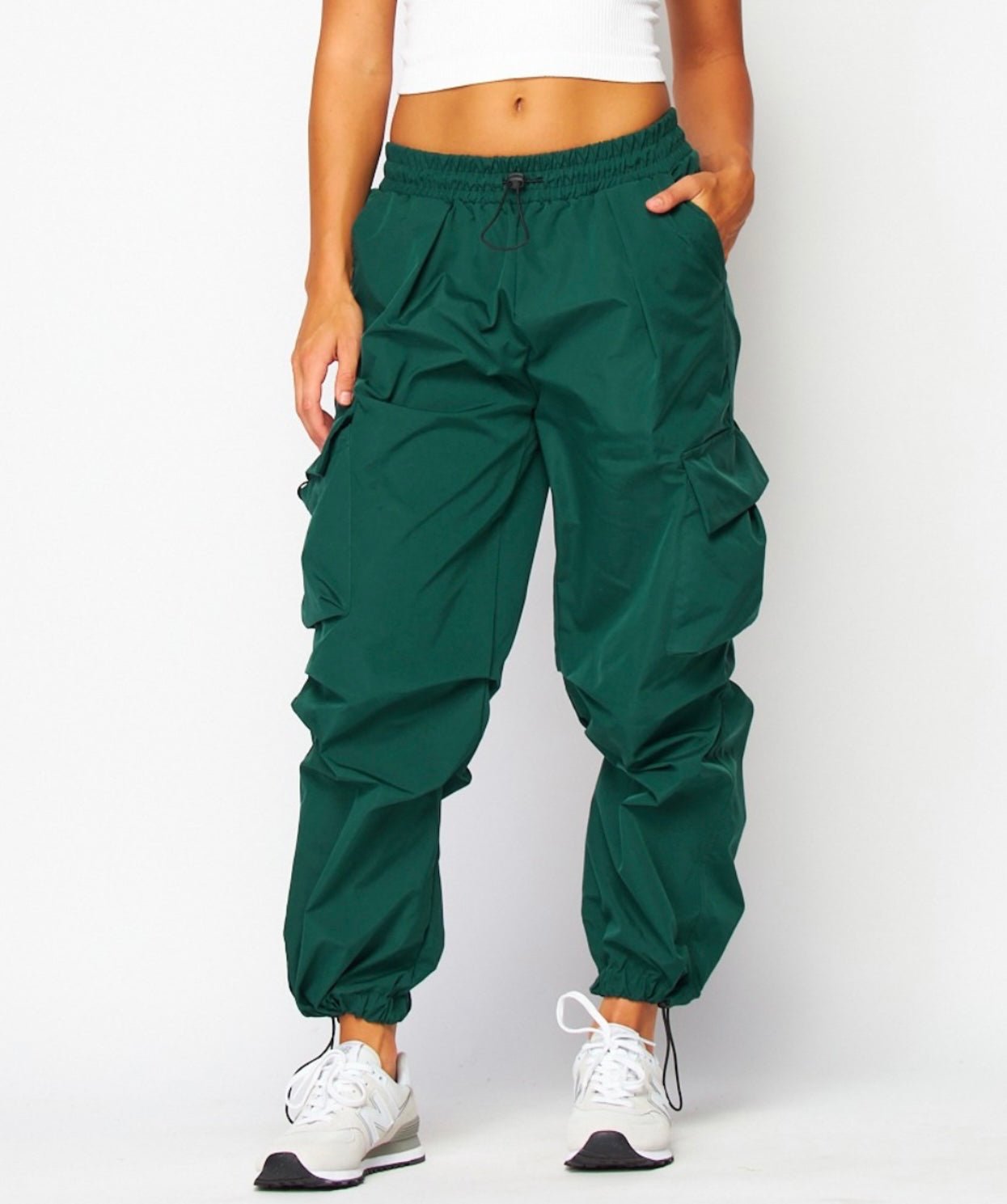 Soft cargo trousers with rib cuffs Gothic Olive Green - Harrison